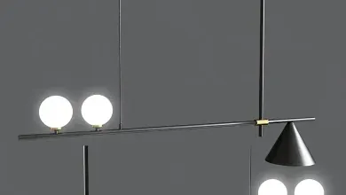دانلود 3dsky – Mid Century Modern 3 Light Chandelier With Cone