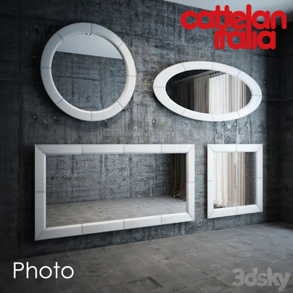 مدل سه بعدی آینه دکوری Mirror Photo by Cattelan Italia
