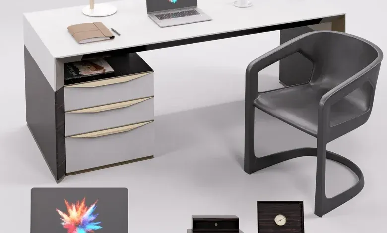 دانلود 3dsky - Rubelli Notaro Desk and Minotti Twombly