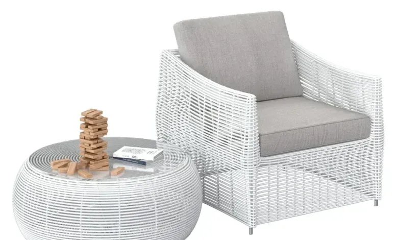 دانلود 3dsky – Table and rattan chair