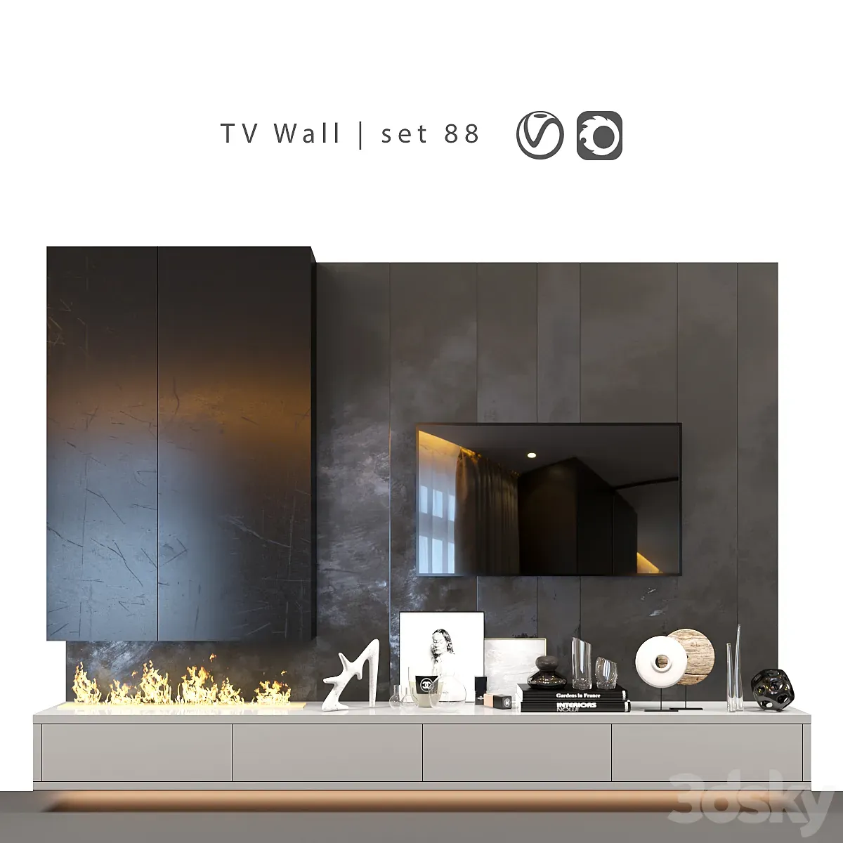 ست تی وی وال 3dsky – TV Wall set 88