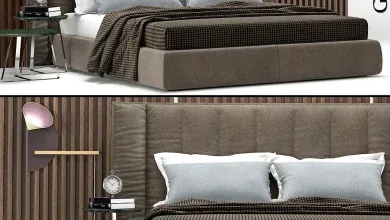 مدل تخت خواب تری دی مکس 3dsky – Bed Wind Night, Gamma Arredamenti