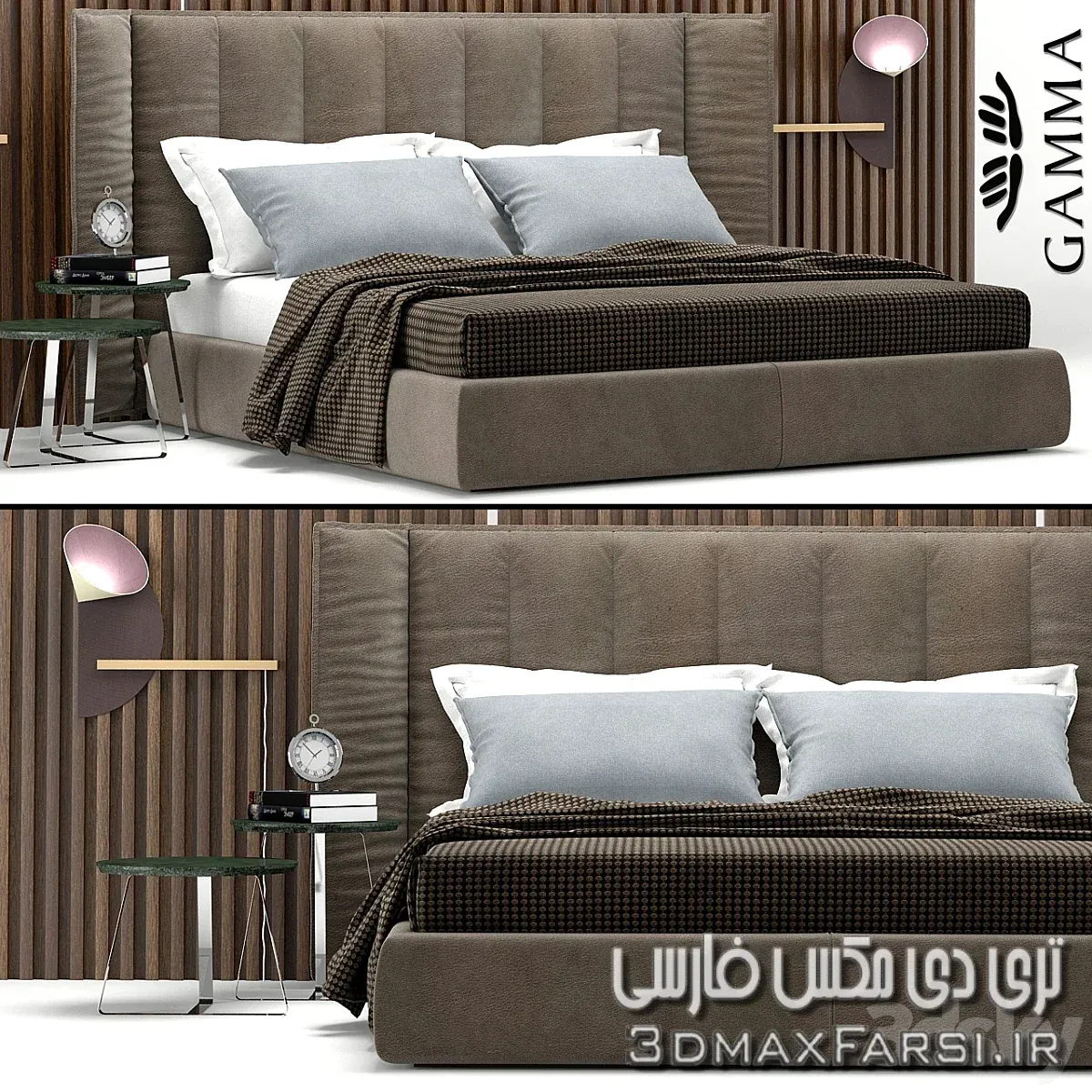 مدل تخت خواب تری دی مکس 3dsky – Bed Wind Night, Gamma Arredamenti