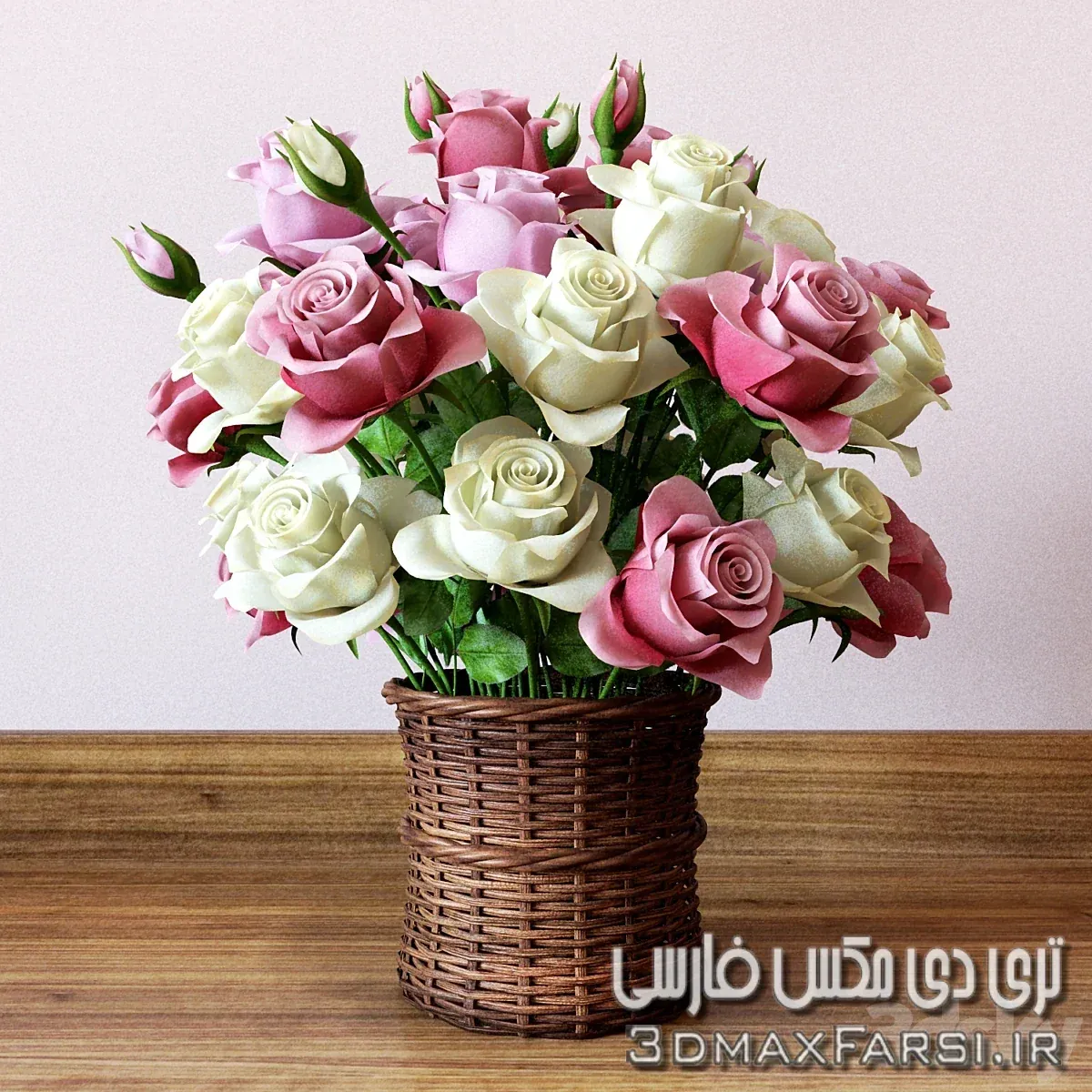 دانلود مدل سه بعدی گل رز قرمز تری دی مکس 3dsky – Bouquet of roses