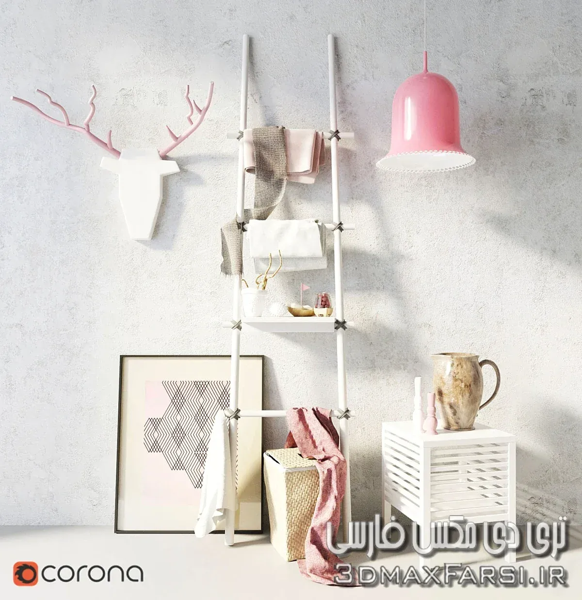 آبجکت دکوراتیو 3dsky – decor san site + Ladder-hanger