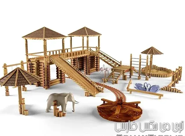 مدل سه بعدی زمین بازی کودکان تری دی مکس 3dsky – Children’s playground
