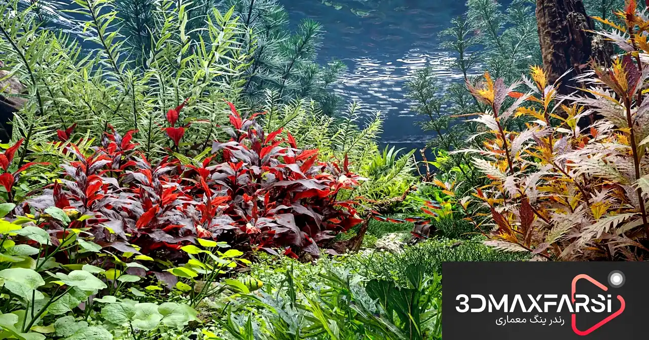 دانلود فایل آماده به رندر رودخانه گل بوته تری دی مکس Maxtree – Plant Models Vol. 83