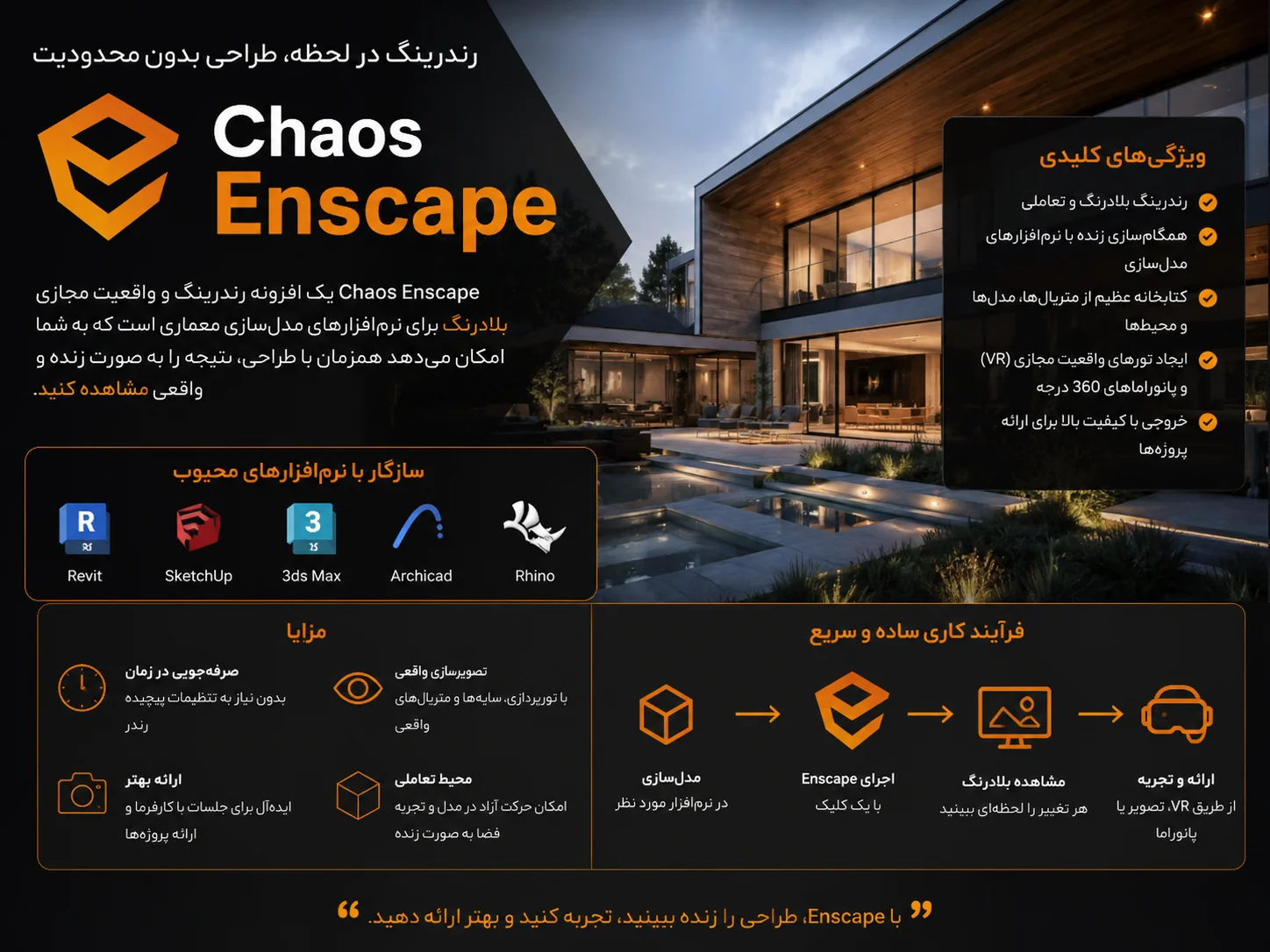 دانلود Chaos Enscape 4.18.1.1579 اینسکیپ + [کرک تست شده]
