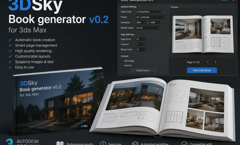 دانلود پلاگین Book generator v0.2 تری دی مکس