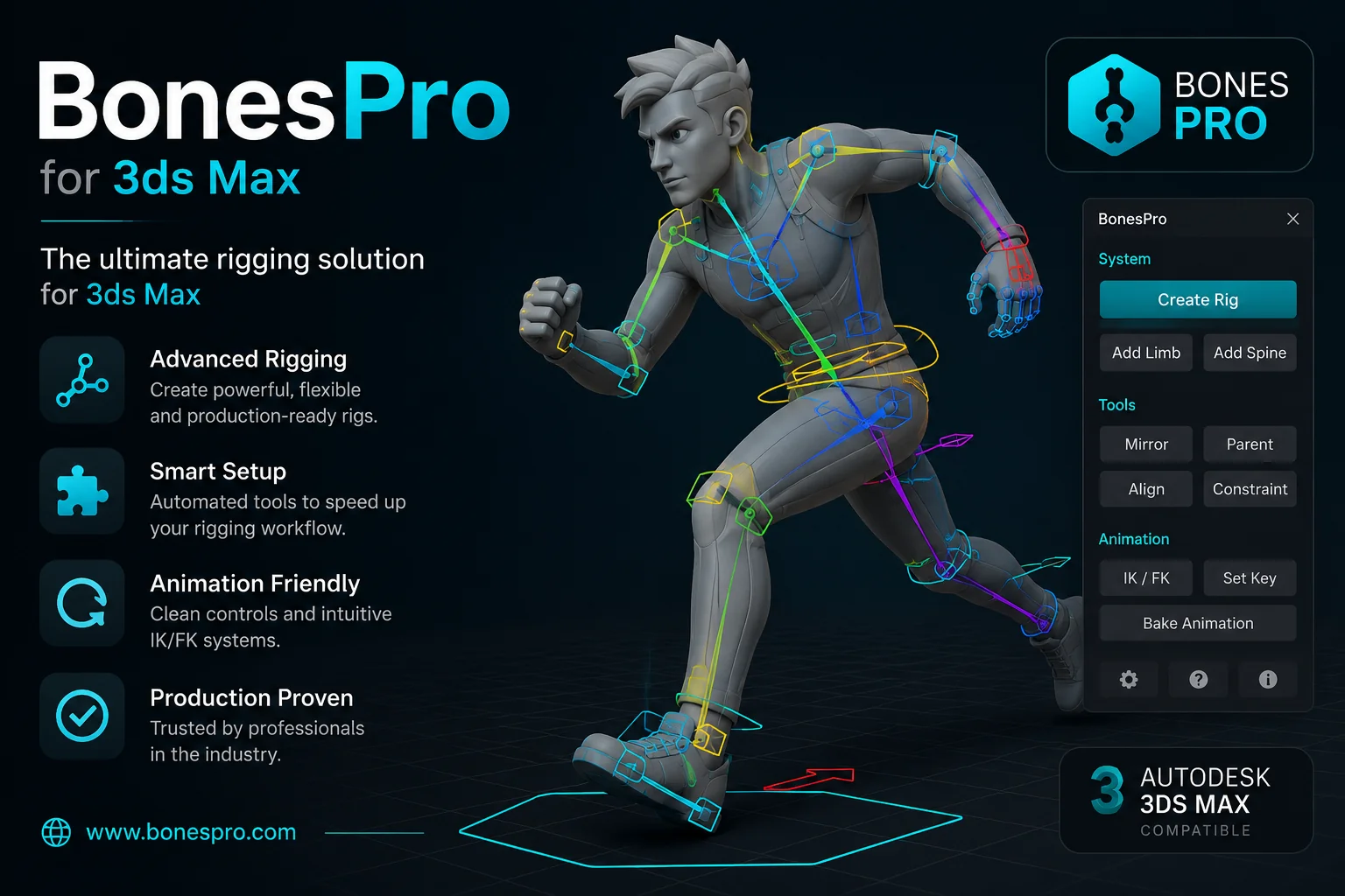 دانلود پلاگین BonesPro v4.7.9 V3 for 3dsmax + Source