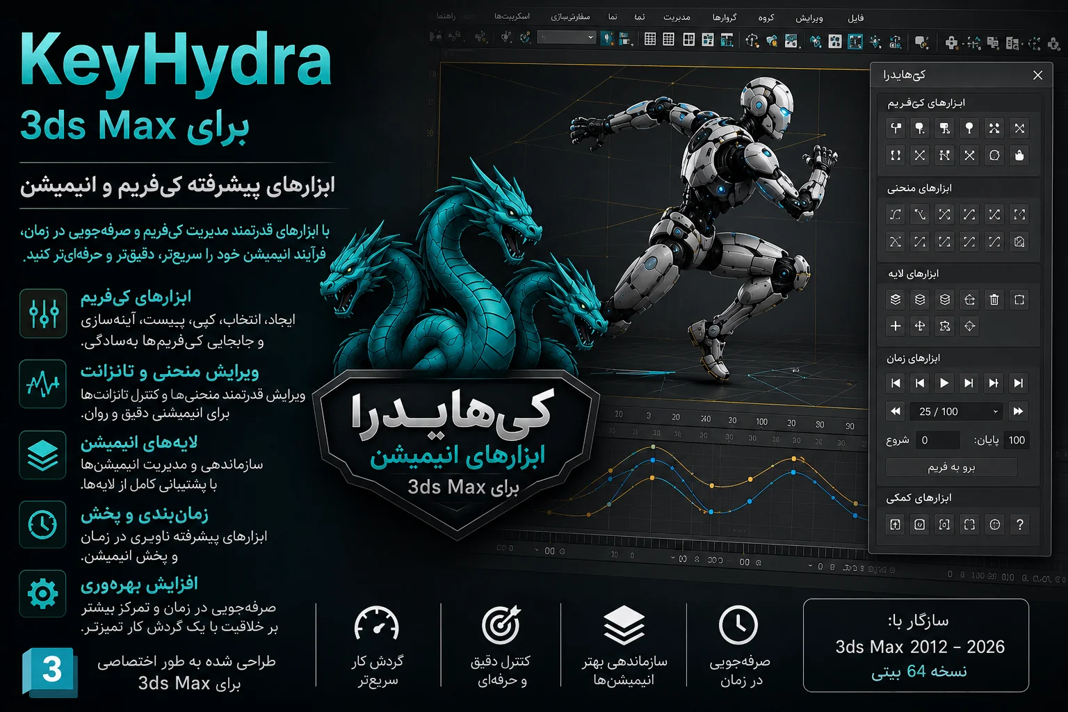 دانلود پلاگین KeyHydra 2025 برای تری دی مکس 2022-2026