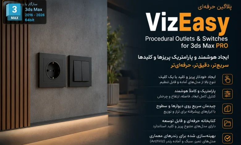 دانلود VizEasy - Procedural Outlets & Switches for 3ds Max PRO