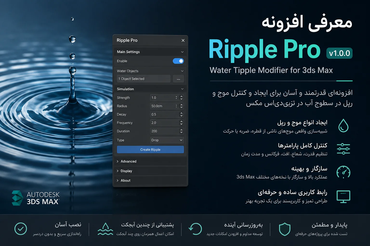 دانلود Ripple Pro v1.0.0 برای تری دی مکس 2024-2027