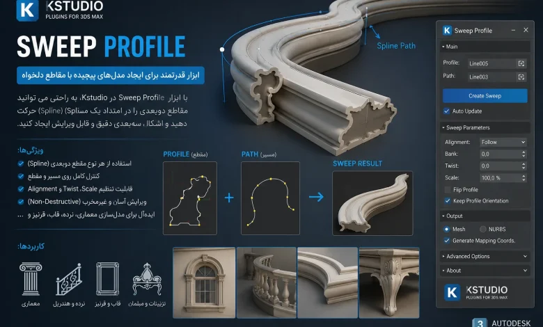 دانلود پلاگین Sweep Profile Pro v1.01.45 تری دی مکس + [آموزش کرک]